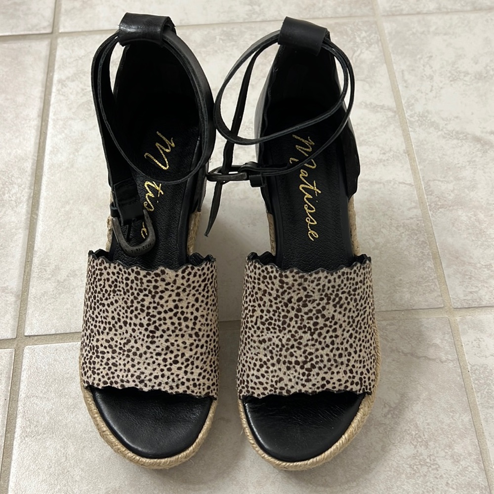 Matisse animal print wedge sandal